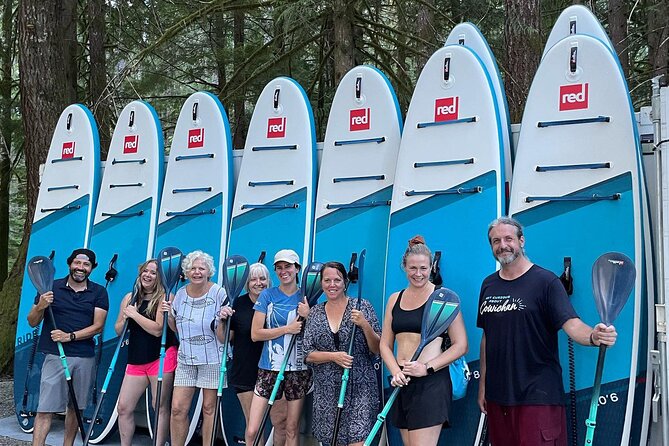 1.5 hour guided SUP tour on the pristine waters of Cowichan Lake - Logistics: Meeting Points and Group Size