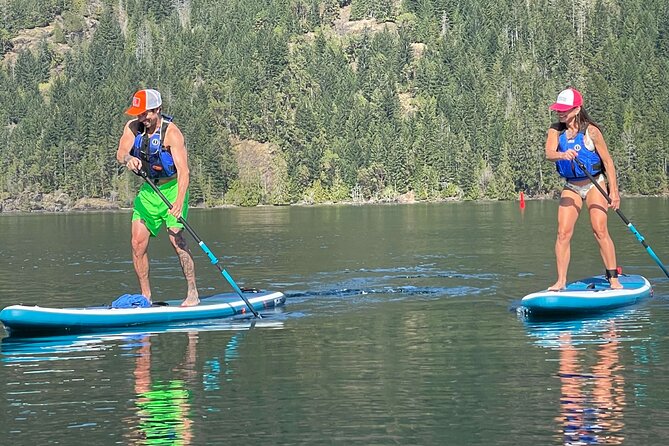 1.5 hour guided SUP tour on the pristine waters of Cowichan Lake - Flexibility and Weather Considerations