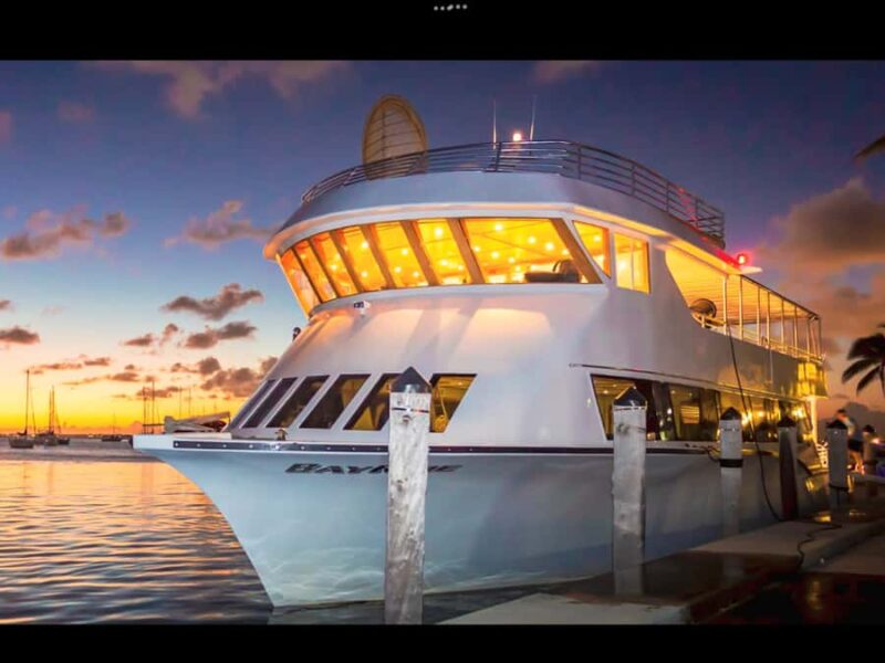 100ft 200 passenger 3 story mega yacht w open bar at Bayside - Key Points