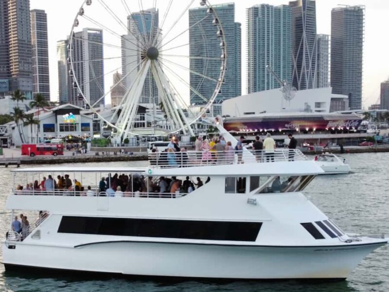 100ft 200 passenger 3 story mega yacht w open bar at Bayside - The Mega Yacht: A 100ft Floating Nightclub in Miami