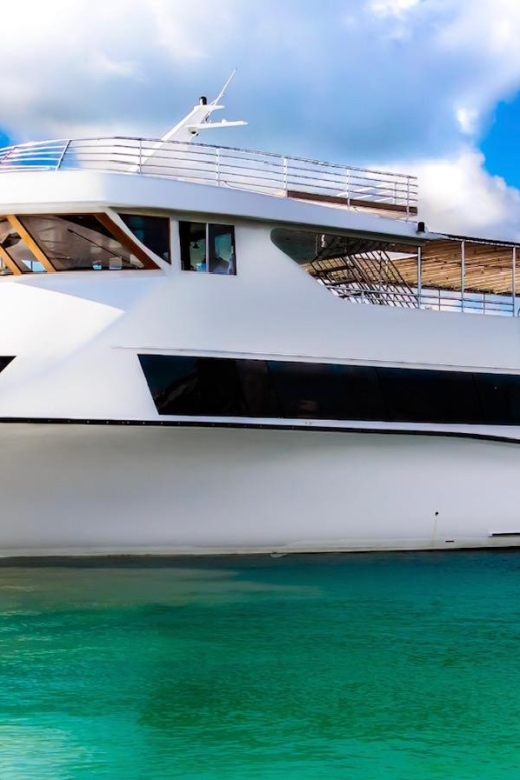 100ft 200 passenger 3 story mega yacht w open bar at Bayside - The Route Along Miami’s Iconic Mansions and Skyline