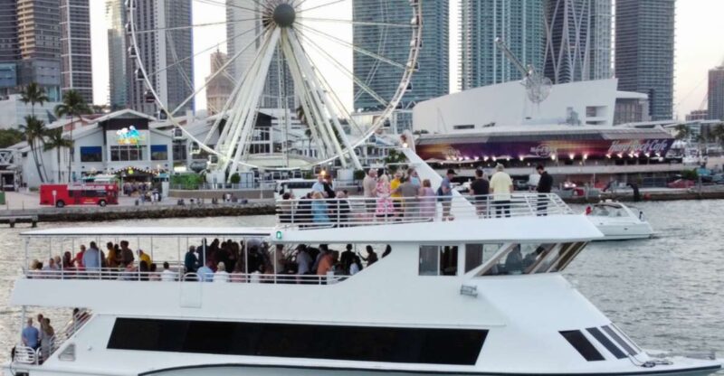 100ft 200 passenger 3 story mega yacht w open bar at Bayside - The Open Bar and Beverage Experience