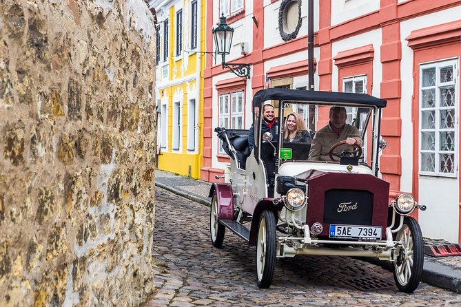 1,5 hour oldtimer convertible Prague sightseeing tour - Pickup and Departure from Prague Hotels