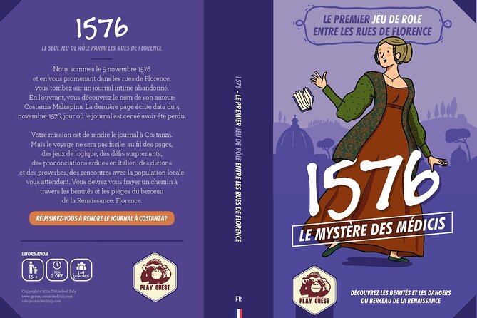 1576 - Le mystère de Médicis - Explore Florence with a Unique Role-Playing Experience