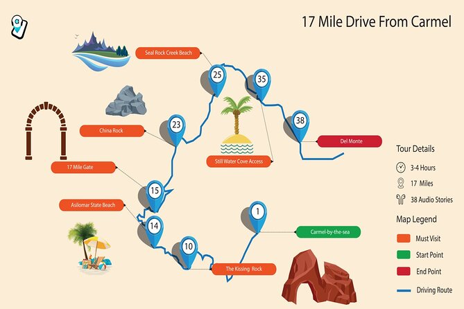 17-Mile Drive Self-Guided Audio Tour from Monterey & Carmel - Key Points
