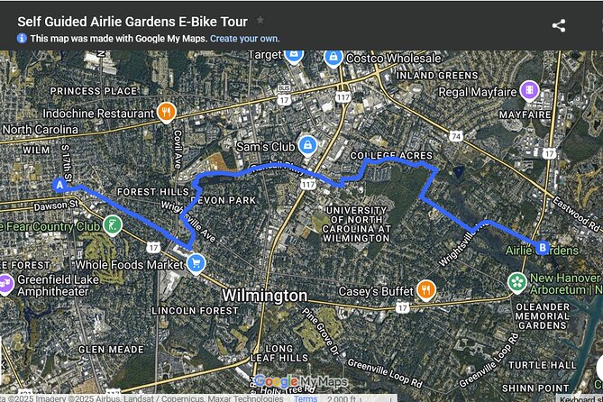 3-Hour Wilmington E-Bike Airlie Gardens Self-Guided Tour - Scenic Ride from Downtown Wilmington to Airlie Gardens