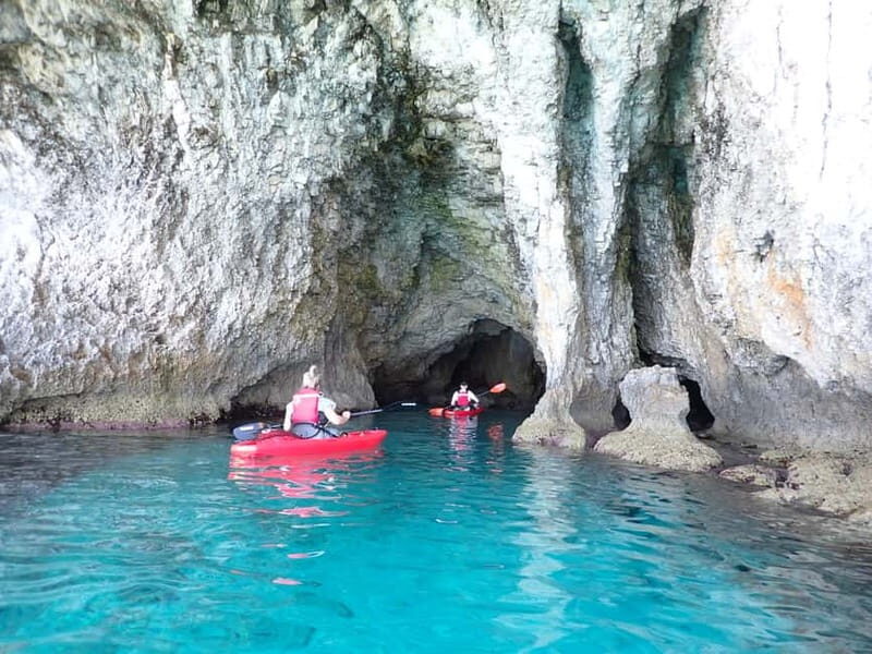 4-hour Ayia Napa SeaCaves Guided Kayaking from Limnara beach - The Iconic Lovers Bridge Natural Arch Experience