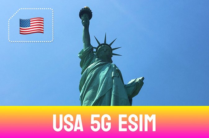 5G USA eSIM - Up to 50GB with Zero Roaming Fees - No US Phone Number, Just Data