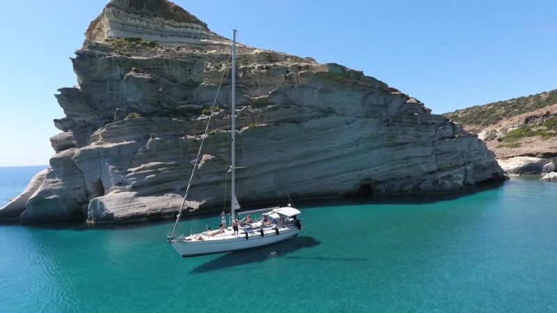 Adamantas: Full-Day Milos & Poliegos Boat Tour with Meals - Visiting Kleftiko and Sykia Cave: Iconic Photo Spots