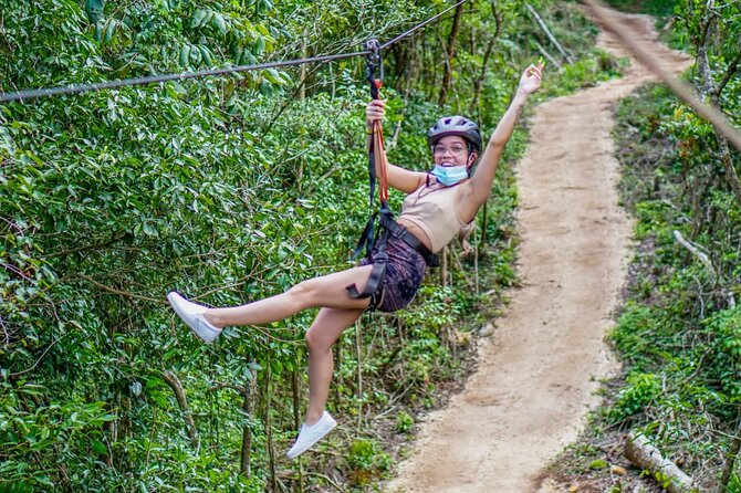 Adrenaline experience from Cancun Atvs Ziplines and a Mayan Cenote - Ziplining Through the Jungle Canopy
