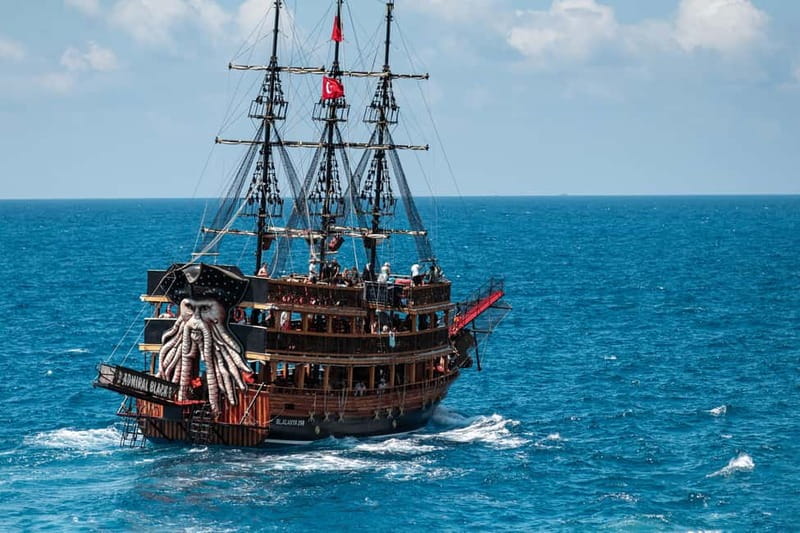 Alanya: Pirate Boat with Transfer, Lunch & Unlimited Drinks - From Alanya Harbor to the Coastlines Best Sites