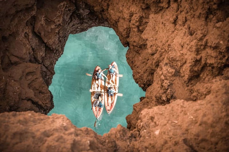 Albufeira: Hidden Beaches & Cliffs Guided Kayak Cave Tour - The Route: From Praia do Castelo to Hidden Beaches and Caves