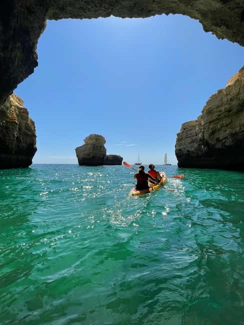 Albufeira: Secret Caves & Beaches Kayak Tour with Swim Stop - Kayaking and Sightseeing at Praia da Coelha