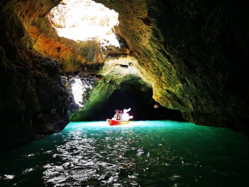 Algarve: Benagil Cave Sunrise Kayak Tour with Shower Use - Inside the Caves: Big and Small