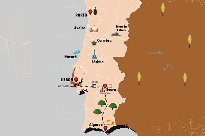 Algarve to Lisbon with stop at Évora, Bones Chapel and Cork factory - Exploring the Algarve to Lisbon Route