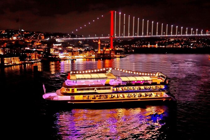 All Inclusive Bosphorus Dinner Cruise and Turkish Night Show - Scenic Views of Istanbuls Night Skyline