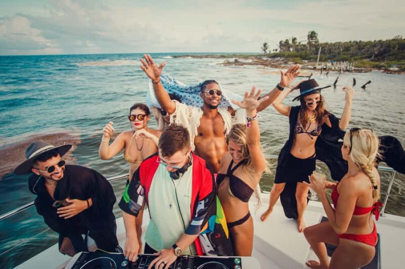 All-Inclusive Cancun:DJ Evening Beat in 51' Leopard PowerCat - Water Toys and Water-Based Fun