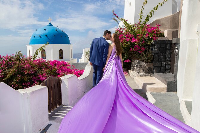 Amazing Flying Dress Photoshoot in Santorini - Key Points