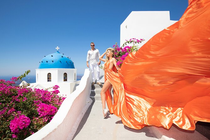 Amazing Flying Dress Photoshoot in Santorini - The Photoshoot Experience: From Scenic Views to Glamorous Moments