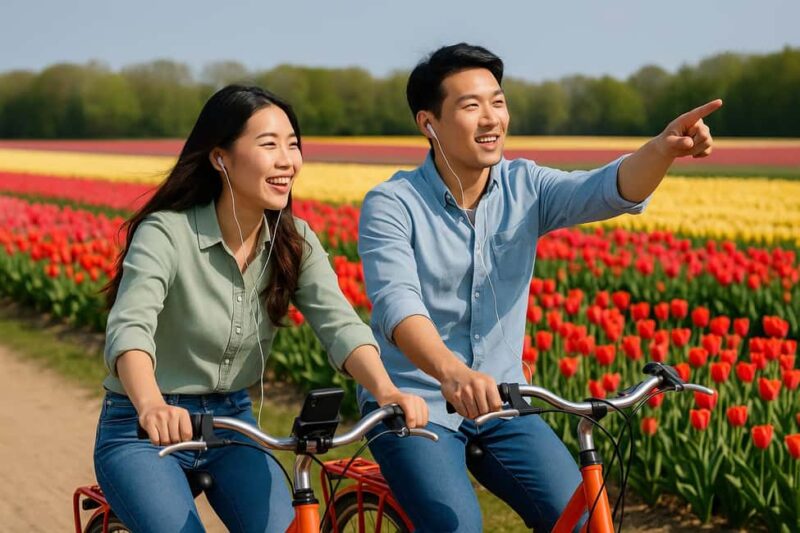 Amsterdam: 3 hr Tulip Fields Bike Tour near Keukenhof + Bus - From Amsterdam to the Heart of Holland’s Tulip Country