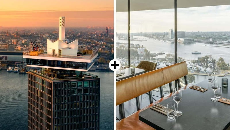 Amsterdam: A'DAM Lookout with Revolving Restaurant Moon - Lunch or Dinner at the Revolving Moon Restaurant