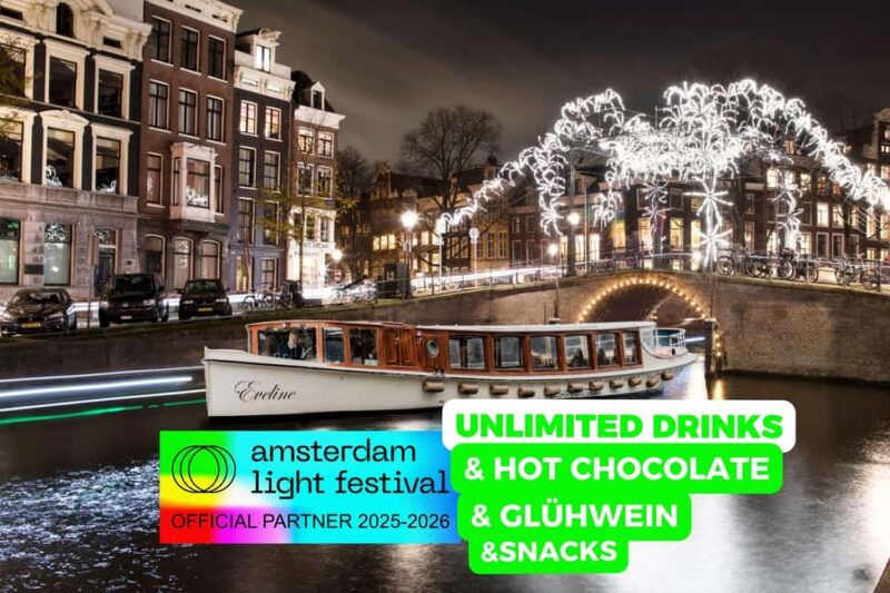 Amsterdam: Light Festival Heated Cruise + Hot Choco + Snack - Exploring the Amsterdam Light Festival from a Heated Canal Cruise