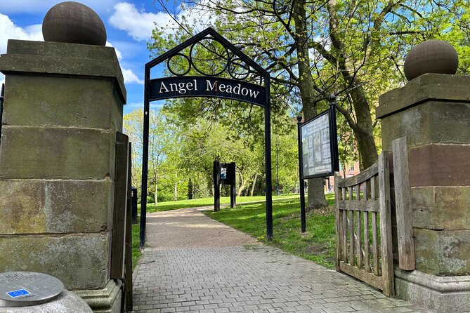 Angel Meadow Manchester History Tour with Author Dean Kirby - What You See at St. Michaels Flags & Angel Meadow Park