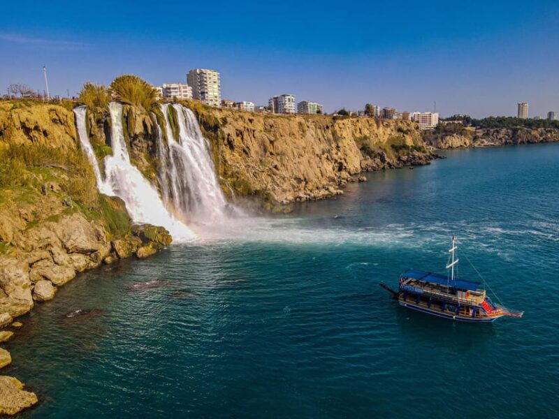 Antalya: Beach & Waterfalls Boat Trip w/ Lunch & Soft Drinks - Approaching the Majestic Karpuzkaldiran Waterfalls
