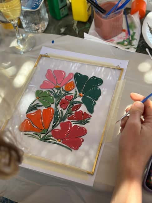 Antalya: Frame Glass Painting Workshop with Turkish Tea - Crafting a Brass-Covered Glass Frame