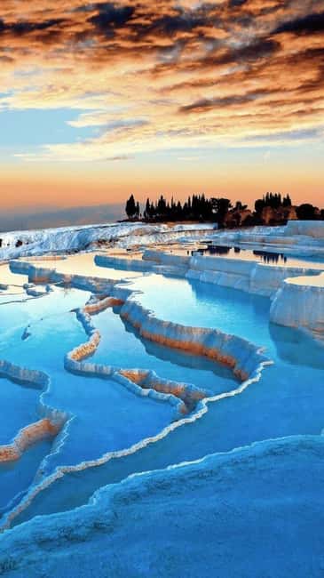 Antalya/Side/Alanya: Pamukkale Tour, Visit Travertines - First Glimpse of Pamukkale’s White Travertine Terraces