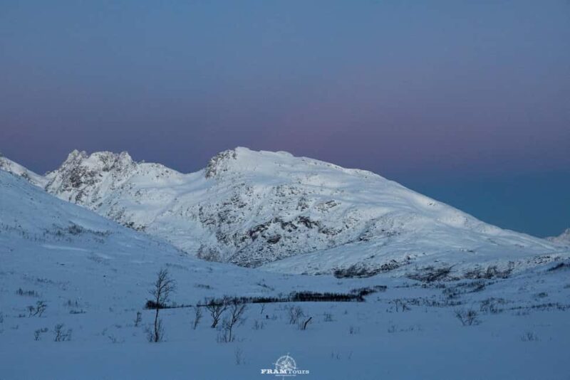 Arctic hike on Kvaløya Island with drinks and snacks - Exploring the Snow-Covered Landscapes of Kvaløya