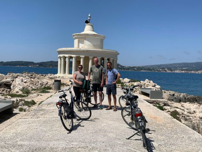 Argostoli Highlights Bike Tour - Climbing to Saint Theodore Lighthouse