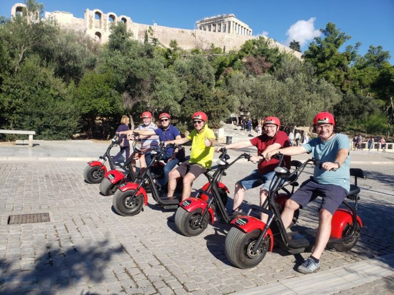 Athens: Award-Winning Acropolis Guided e-Scooter Tour - Visiting the Temple of Hephaestus and the Flea Market