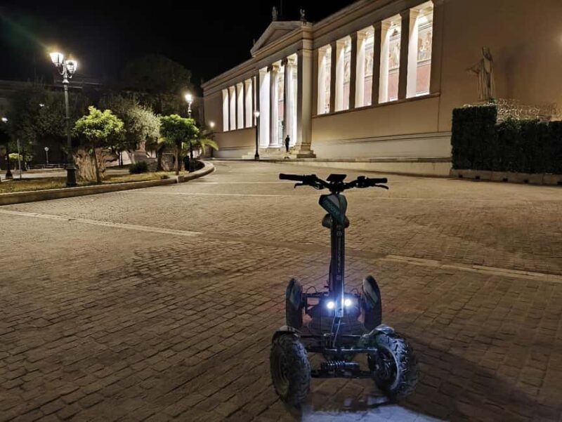 Athens by Night Electric Four-Wheel Scooter Tour - Passing by National Gardens and the Panathenaic Stadium