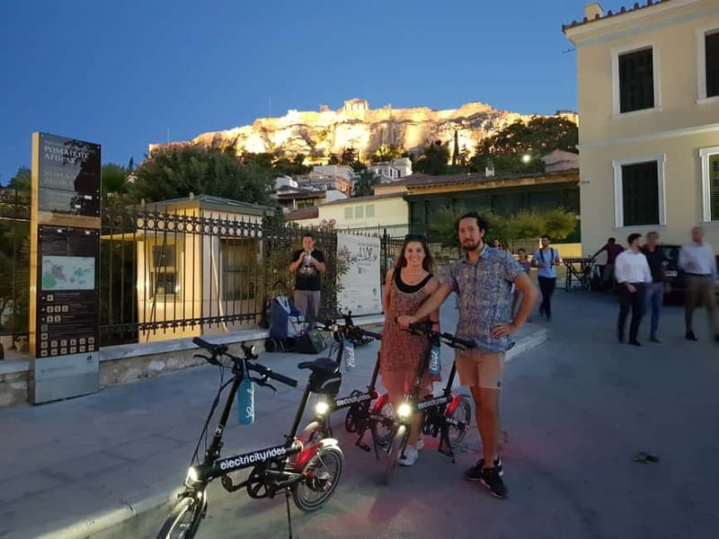 Athens: Discover the City Electric Bike Night Tour - Practical Details: Meeting Points and Group Size
