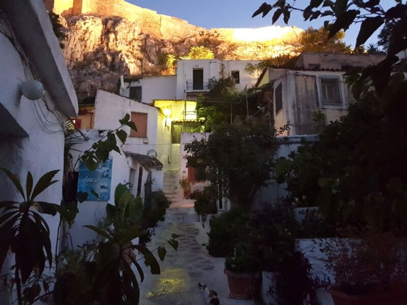 Athens: Evening Guided Walking Tour with Plaka & Dinner - Wandering through Plaka at Twilight