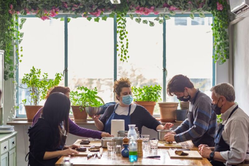 Athens: Food Market Visit and Cooking Class with Wine - Practical Details: Meeting Point, Duration, and Accessibility