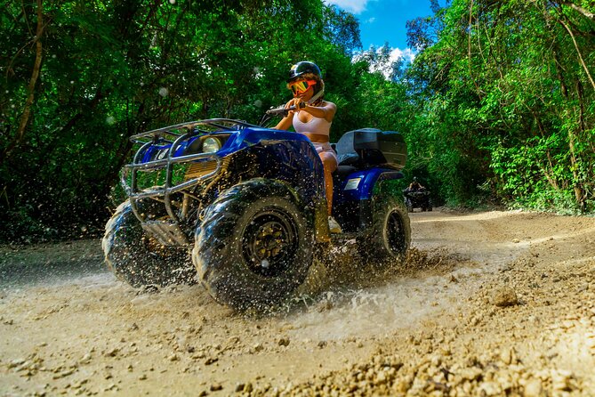 ATV, Zipline and Cenote at Extreme Adventuring with Tulum Pickup - Cooling Off in a Natural Mayan Cenote