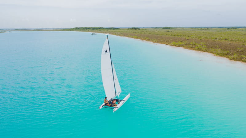 Bacalar: Catamaran Private Sailing between Mangroves - Sailing, Snacking, and the Wind in Your Hair