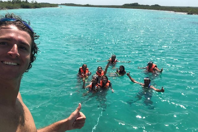 Bacalar Seven Color Lagoon Boat Adventure with Grill Option - Lunch Options: Surf and Turf or Vegetarian Skewers