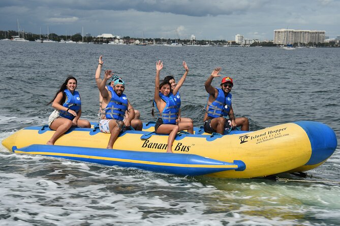 Banana Boat Tubing Ride with Miami Watersports - The View of Miami Coastline from the Water