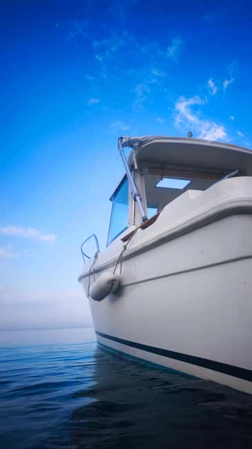 Bar: Hidden Beaches Boat Tour with Local Wine & Meze - The Boat: Merry Fisher 580 and Safety Features