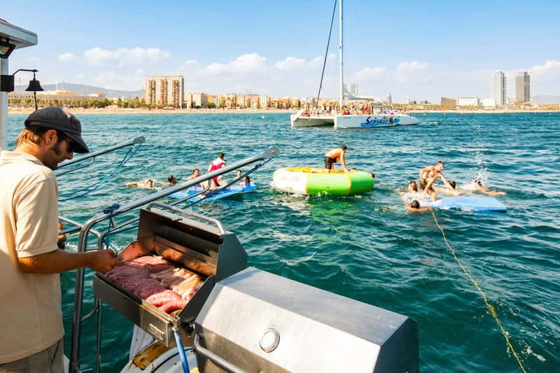 Barcelona: Catamaran Party Cruise with BBQ Meal - Key Points