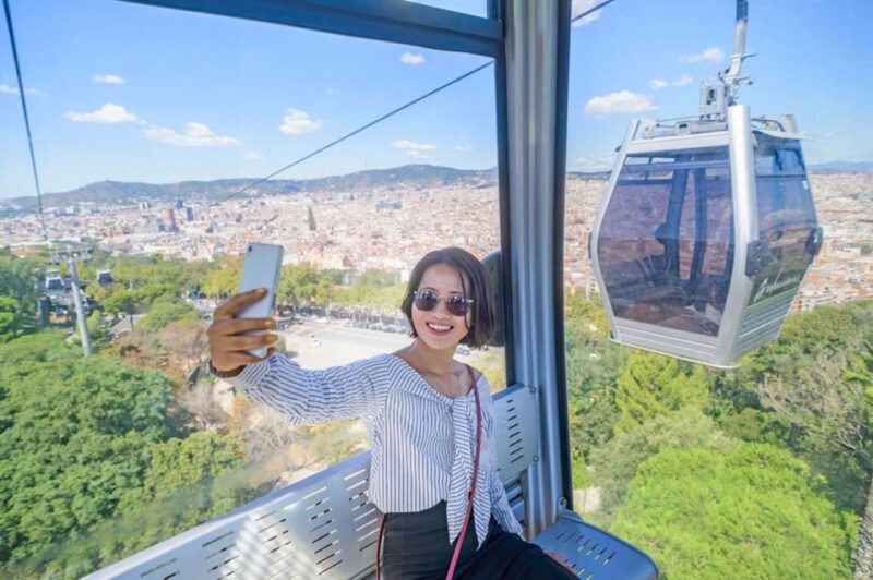Barcelona: E-Bike Tour with Montjuic Cable Car & Boat Ride - Aerial Views from Montjuïc Mountain with the Cable Car