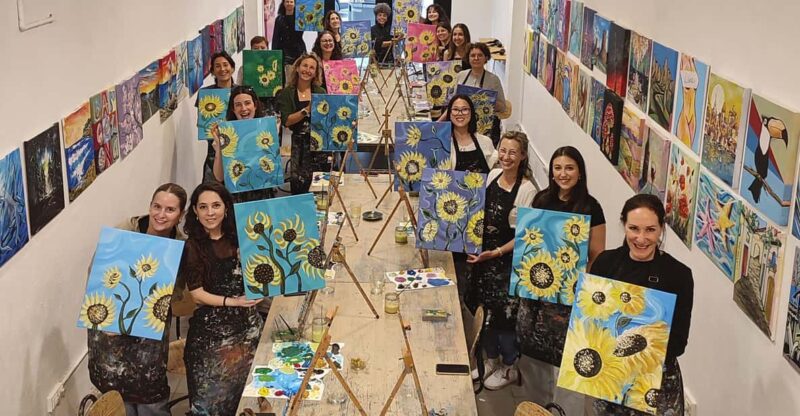 Barcelona: Learn to paint, sip wine, enjoy snacks & music - Creating Your Own Artistic Version of a Featured Painting