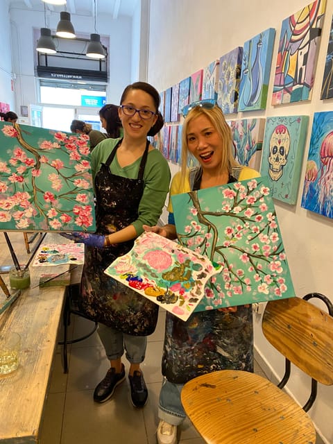 Barcelona: Learn to paint, sip wine, enjoy snacks & music - The Art of Drinking: Unlimited Wine and Snacks