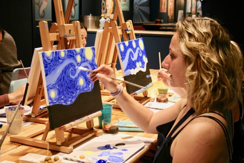 Barcelona: Paint and Sip Experience with Spanish Vermouth - Enjoying Unlimited Spanish Vermouth and Snacks