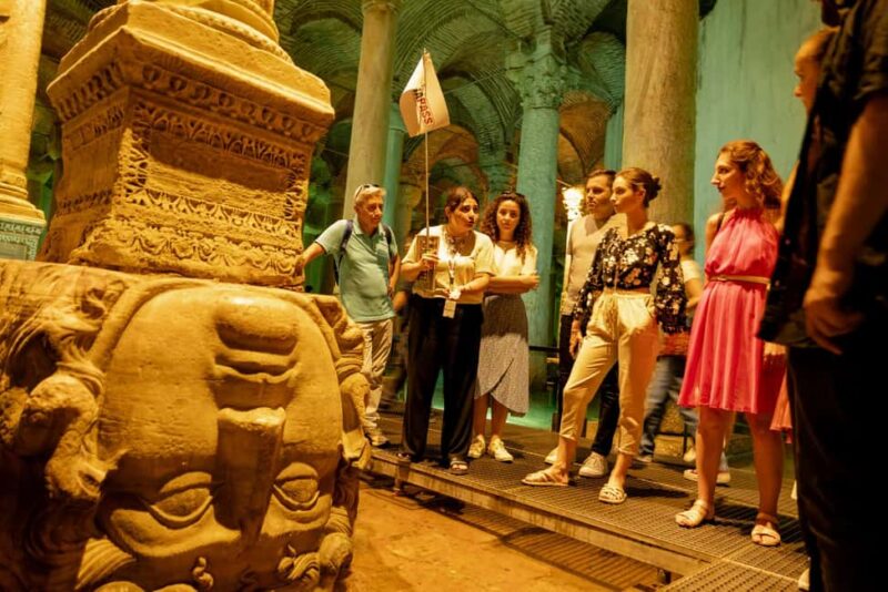 Basilica Cistern Guided Tour & Blue Mosque Audio Guide - Inside the Basilica Cistern: An Underworld of Columns and Water
