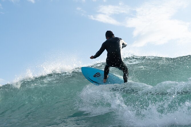 Beginners, intermediate and advanced surf lessons - Location and Meeting Point at Praia de Ribeira dIlhas