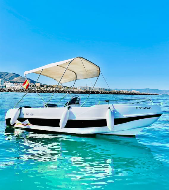 Benalmadena: 6-Seater Speedboat license-free Boat Rental - Exciting Boat Rental in Benalmádena with No Nautical License Needed